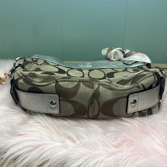 Coach Brown and Silver Shoulder Bag with Signature Monogram Vintage Y2K - Picture 10 of 10